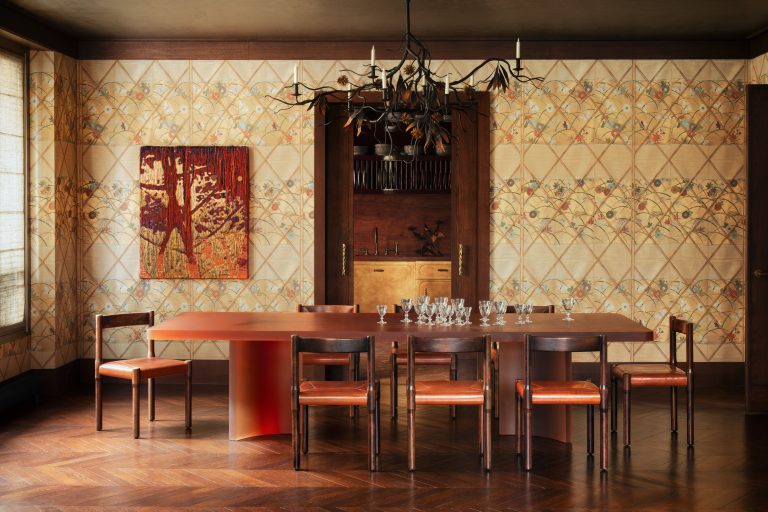 Gold Leaf and Foliage Motifs Plaster This Paris Left Bank Apartment